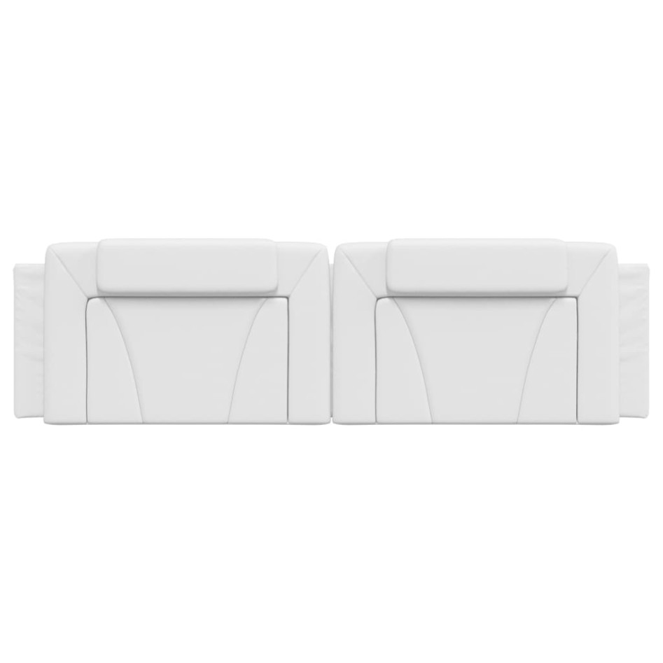 Cabecero de cama acolchado cuero sintético blanco 180
