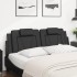 Cabecero de cama acolchado cuero sintético negro 160