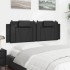 Cabecero de cama acolchado cuero sintético negro 160