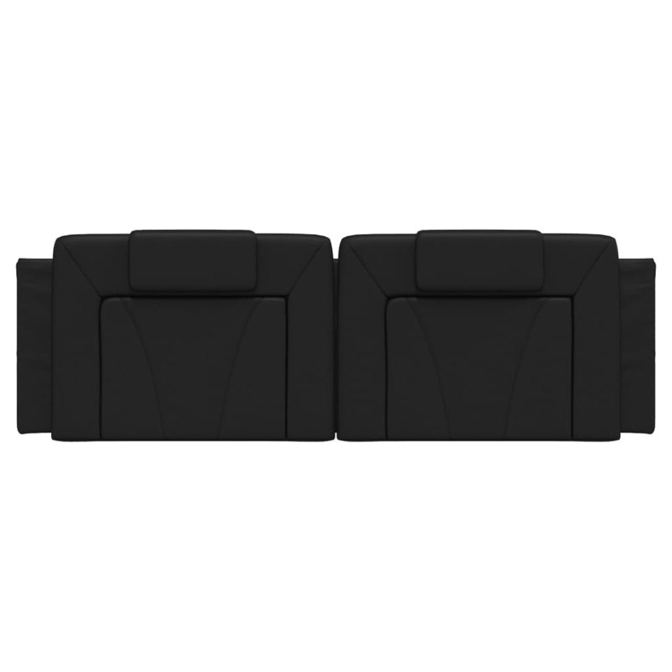 Cabecero de cama acolchado cuero sintético negro 160