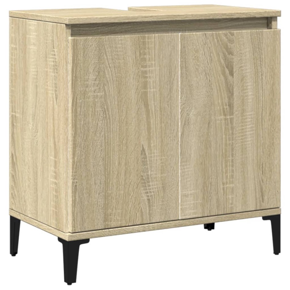 Armario de lavabo madera contrachapada roble Sonoma 58x33x60
