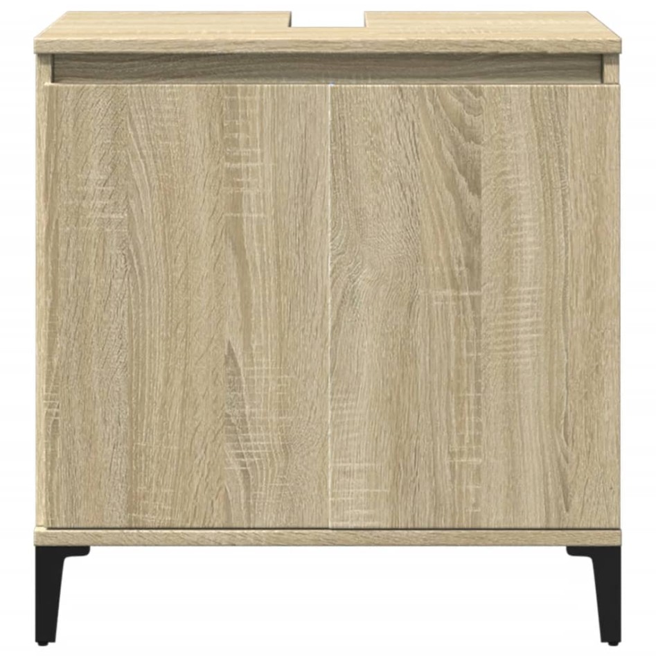 Armario de lavabo madera contrachapada roble Sonoma 58x33x60