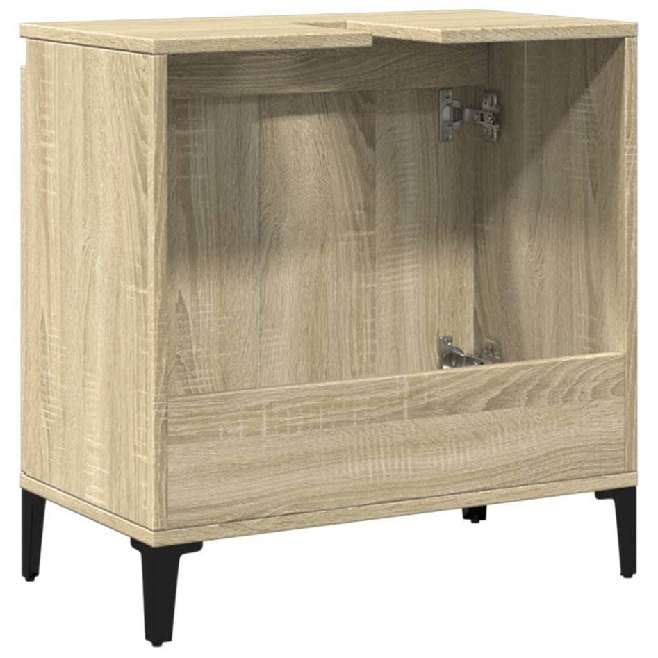 Armario de lavabo madera contrachapada roble Sonoma 58x33x60