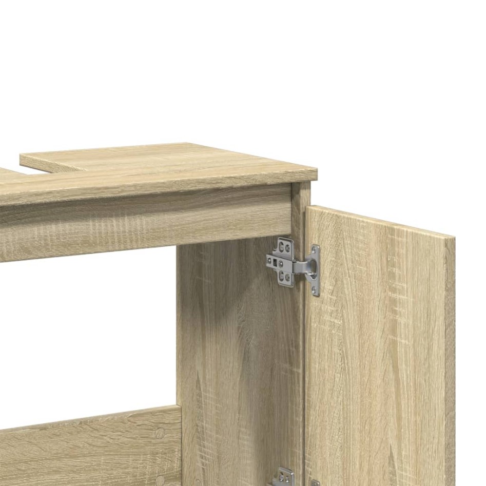 Armario de lavabo madera contrachapada roble Sonoma 58x33x60