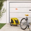 Remolque de bicicleta mascotas hierro tela Oxford amarillo