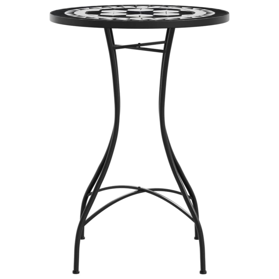 Mesa de bistró de mosaico cerámica negro y blanco Ø50x70