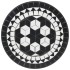 Mesa de bistró de mosaico cerámica negro y blanco Ø50x70