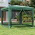 Carpa para fiestas con 4 paredes de malla HDPE verde 3x3