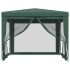 Carpa para fiestas con 4 paredes de malla HDPE verde 3x3