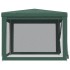 Carpa para fiestas con 4 paredes de malla HDPE verde 3x3