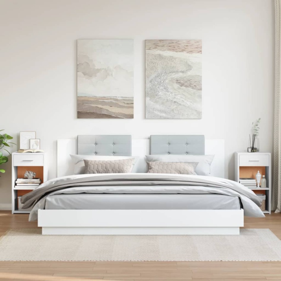 Mesitas de noche 2 uds madera de ingeniería blanco 35x34x65