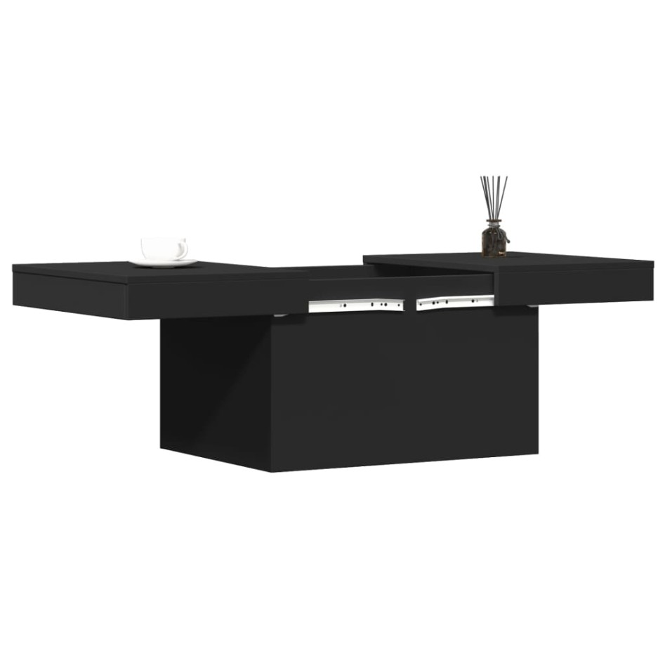 Mesa de centro madera de ingeniería negro 80x55x40