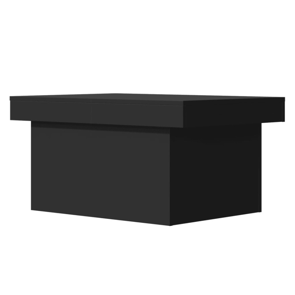 Mesa de centro madera de ingeniería negro 80x55x40