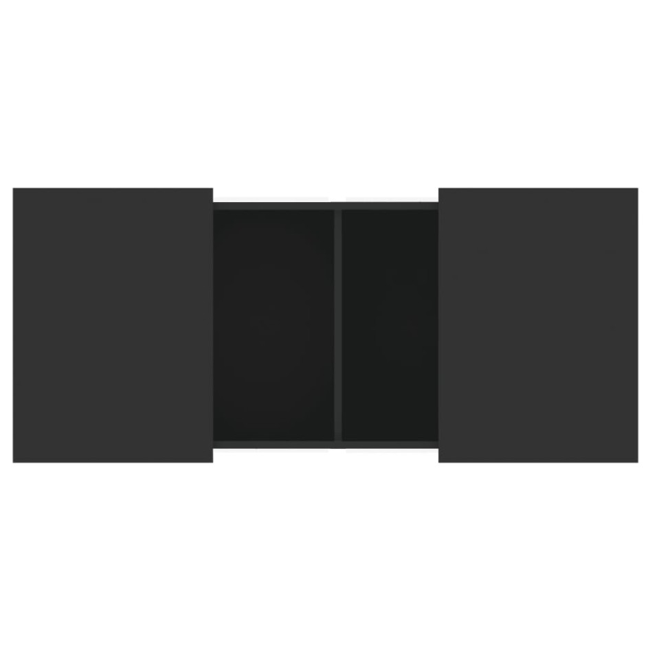 Mesa de centro madera de ingeniería negro 80x55x40