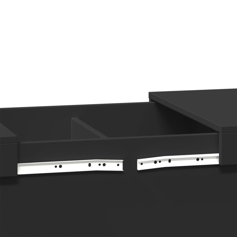 Mesa de centro madera de ingeniería negro 80x55x40