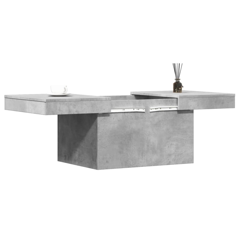 Mesa de centro madera de ingeniería gris hormigón 80x55x40
