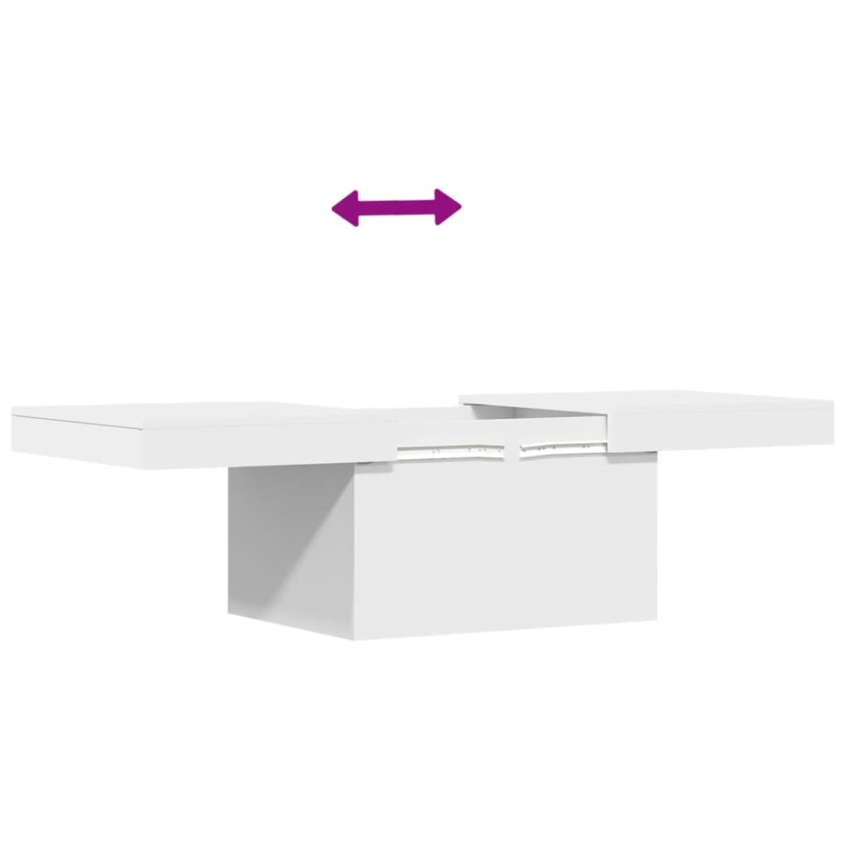 Mesa de centro madera de ingeniería blanco 100x55x40