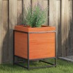 Jardinera de madera maciza pino marrón cera 40x40x50 cm