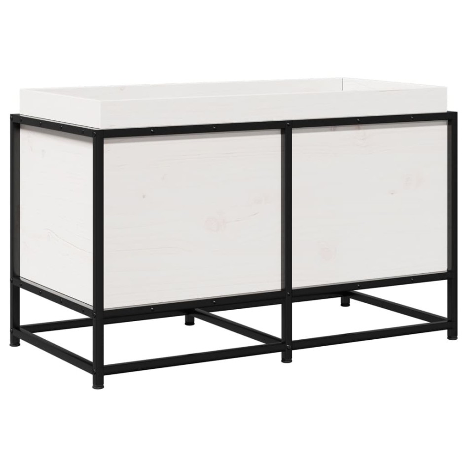 Jardinera de madera maciza de pino blanca 80x40x50