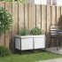 Jardinera de madera maciza de pino blanca 80x40x50