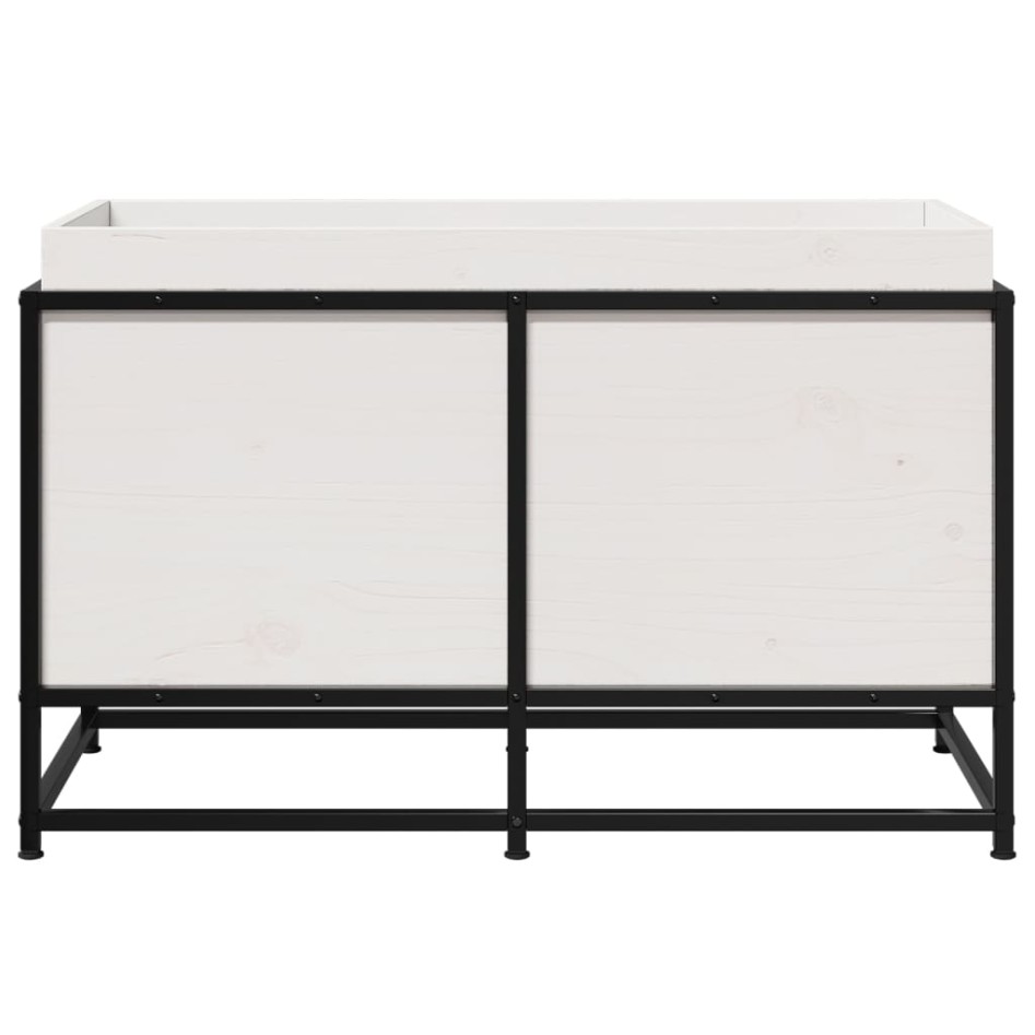 Jardinera de madera maciza de pino blanca 80x40x50