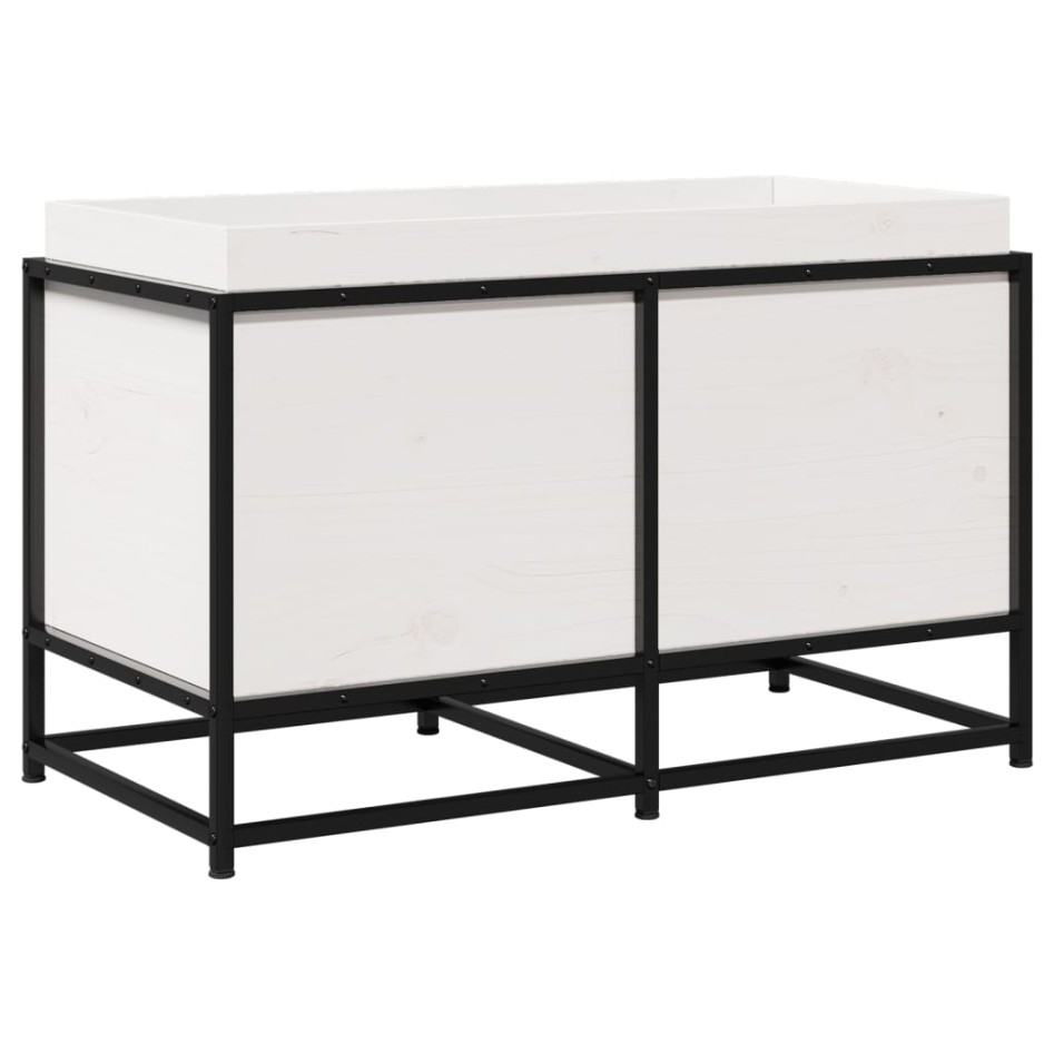 Jardinera de madera maciza de pino blanca 80x40x50