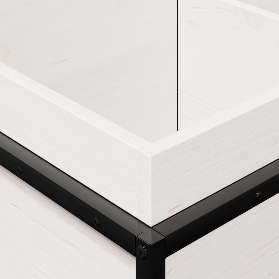 Jardinera de madera maciza de pino blanca 80x40x50
