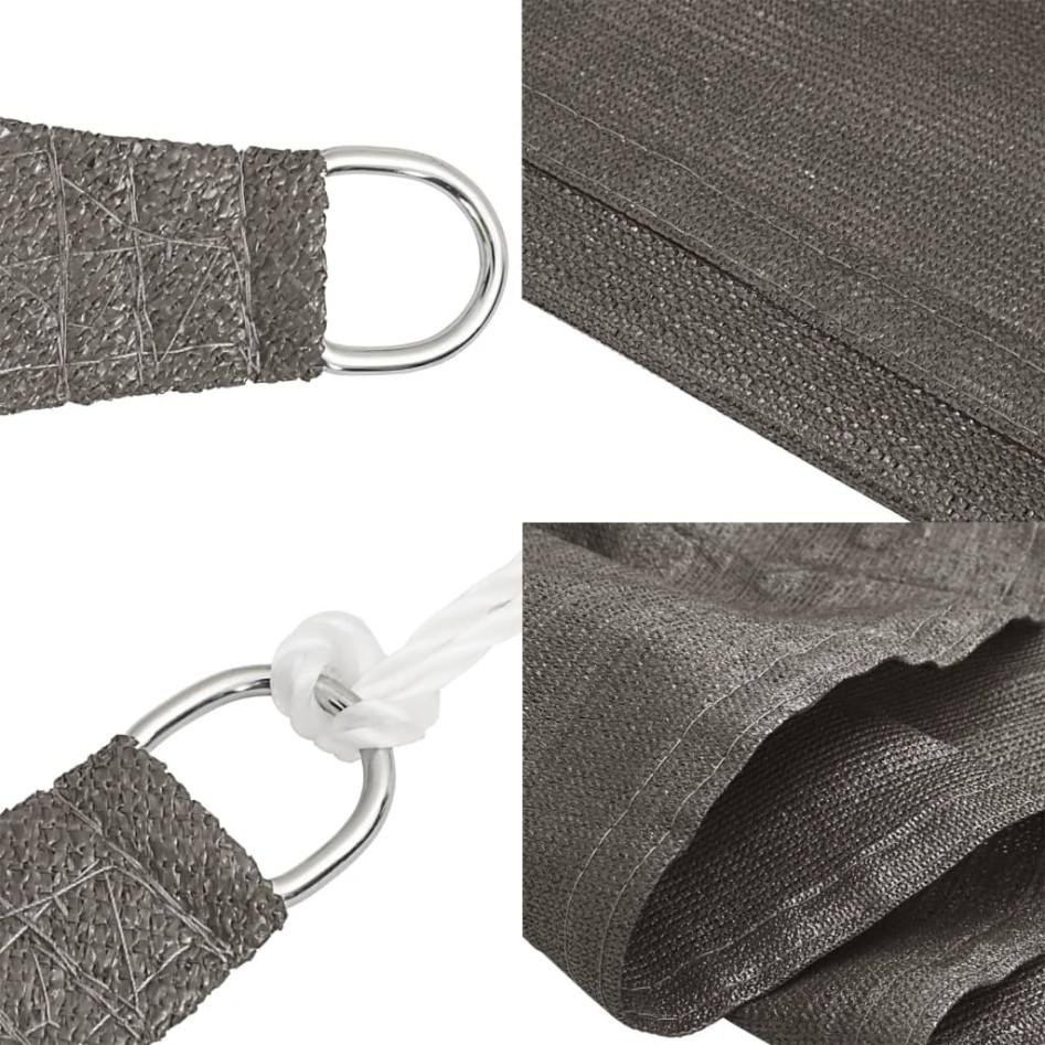 Toldo de vela antracita HDPE 160 g/m² 6x6