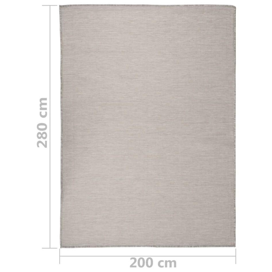 Alfombra de exterior de tejido plano gris taupe 200x280