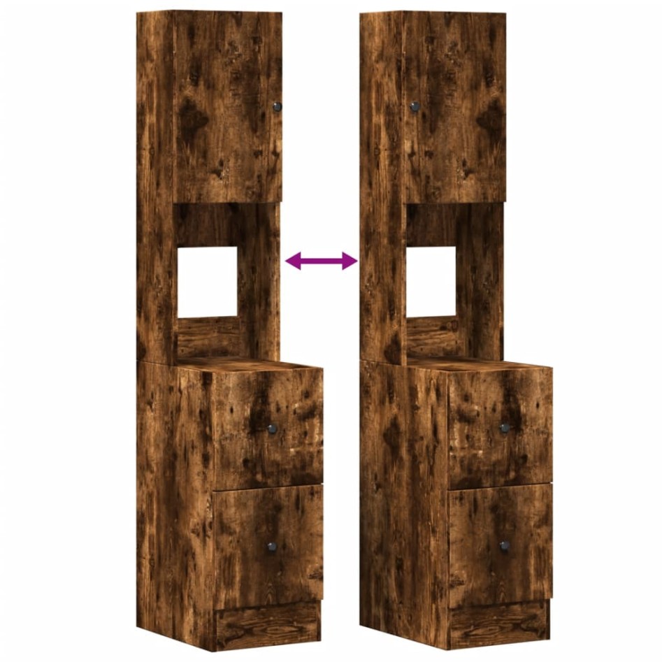 Mueble de cocina madera ingeniería roble ahumado 35x50x180