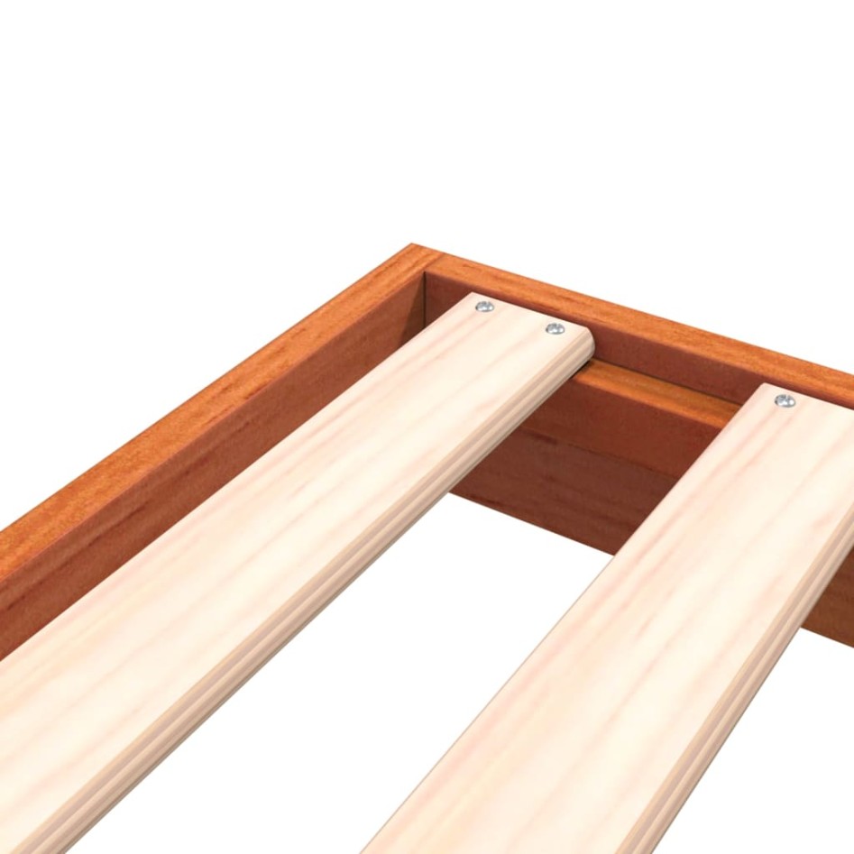 Estructura de cama madera maciza pino marrón cera 100x200
