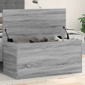 Caja de almacenaje madera ingeniería gris Sonoma 100x42x46