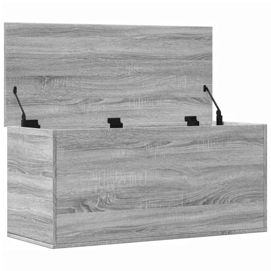 Caja de almacenaje madera ingeniería gris Sonoma 100x42x46