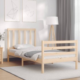 Estructura de cama sin colchón madera maciza de pino 90x200