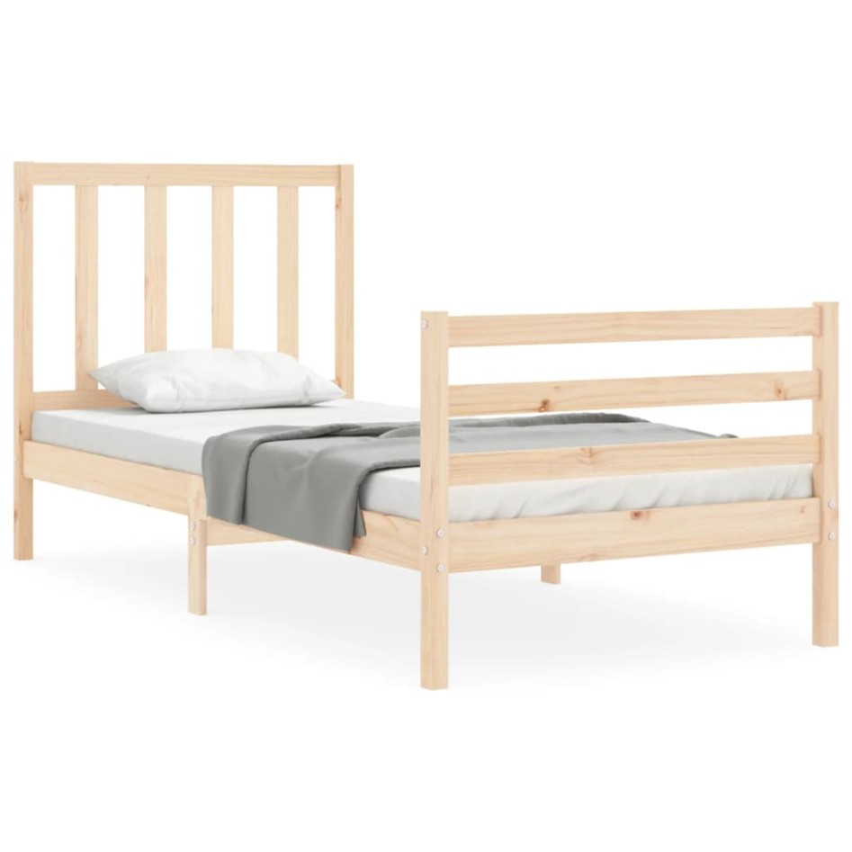Estructura de cama sin colchón madera maciza de pino 90x200