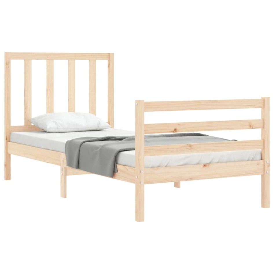 Estructura de cama sin colchón madera maciza de pino 90x200