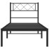 Estructura cama sin colchón con cabecero metal negro 75x190