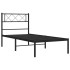 Estructura cama sin colchón con cabecero metal negro 75x190