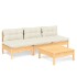 Muebles de jardín 4 piezas cojines madera de pino color