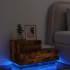 Mesita de noche con luces LED roble ahumado 70x36x40,5