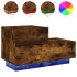 Mesita de noche con luces LED roble ahumado 70x36x40,5