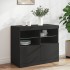 Aparador con luces LED negro 81x37x67