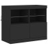 Aparador con luces LED negro 81x37x67