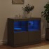 Aparador con luces LED negro 81x37x67