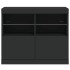 Aparador con luces LED negro 81x37x67