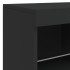 Aparador con luces LED negro 81x37x67