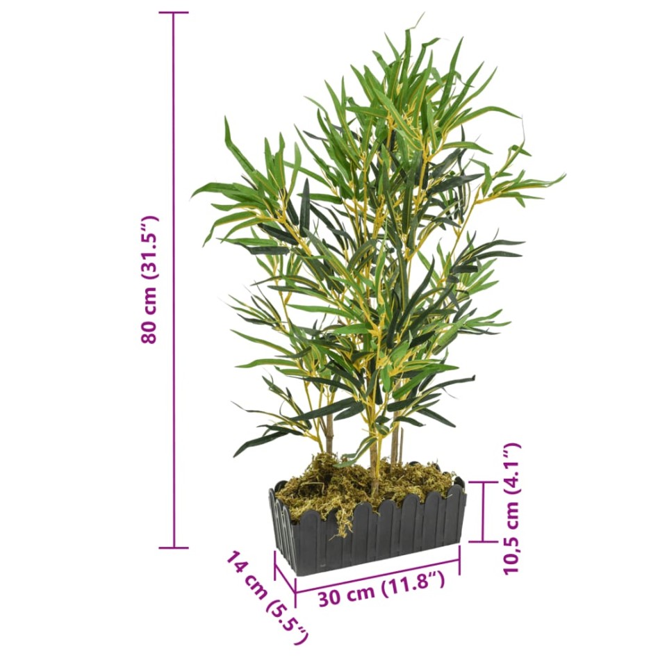 Árbol de bambú artificial con 368 hojas verde 80