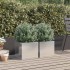 Jardineras 2 unidades acero inoxidable plateado 32x30x29