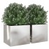Jardineras 2 unidades acero inoxidable plateado 32x30x29