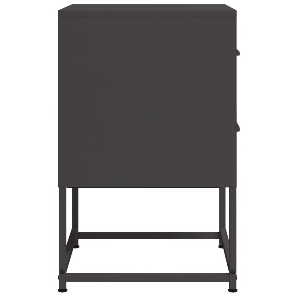 Mesita de noche acero negra 36x39x60,5